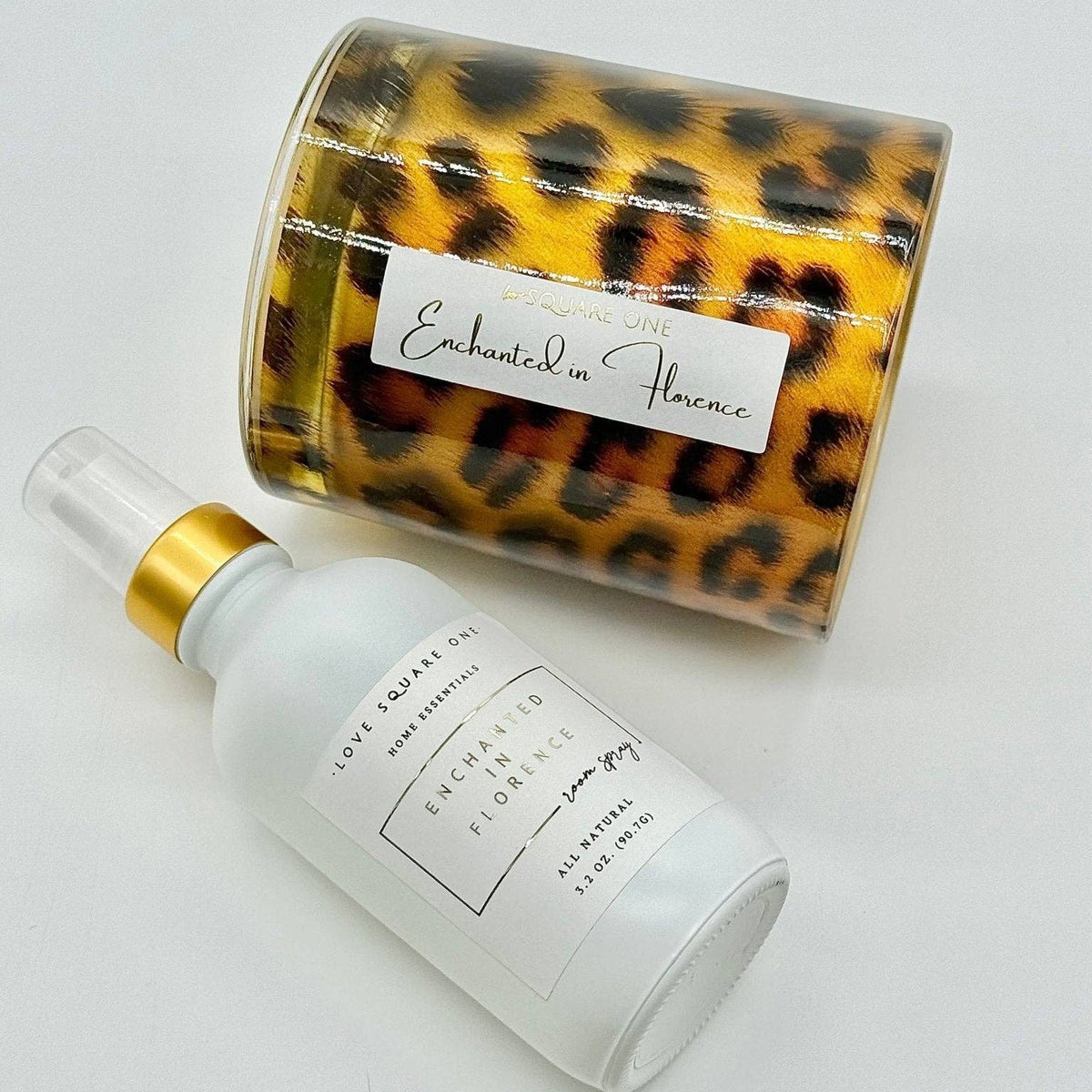 Leopard Container Candle: Sweet Tuscan Cashmere
