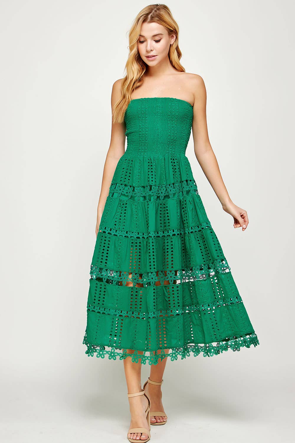 Emerald Eyelet Dress