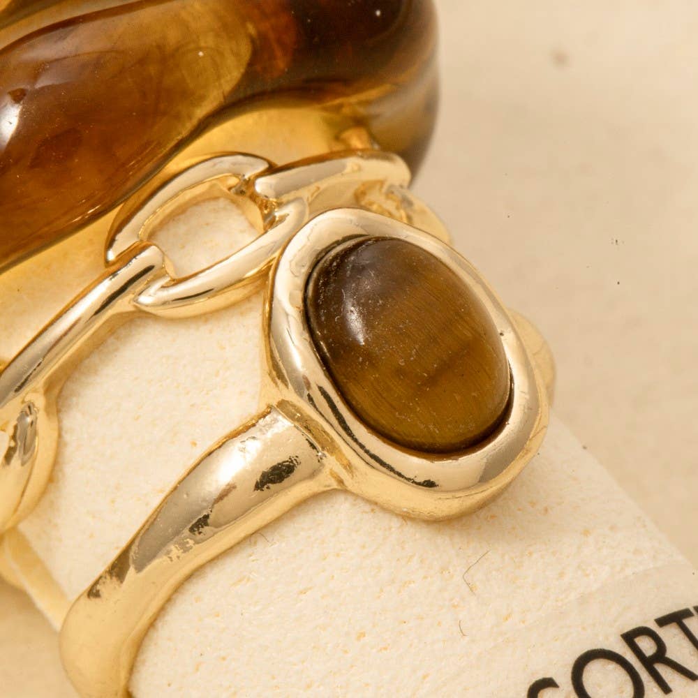 Gilded Glow Ring Set