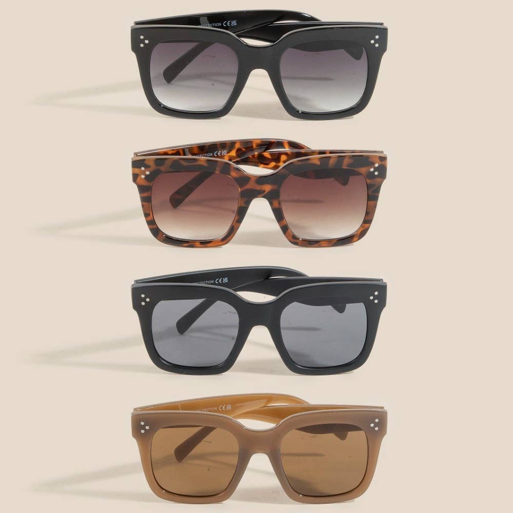 Square Frame Detail Sunglasses