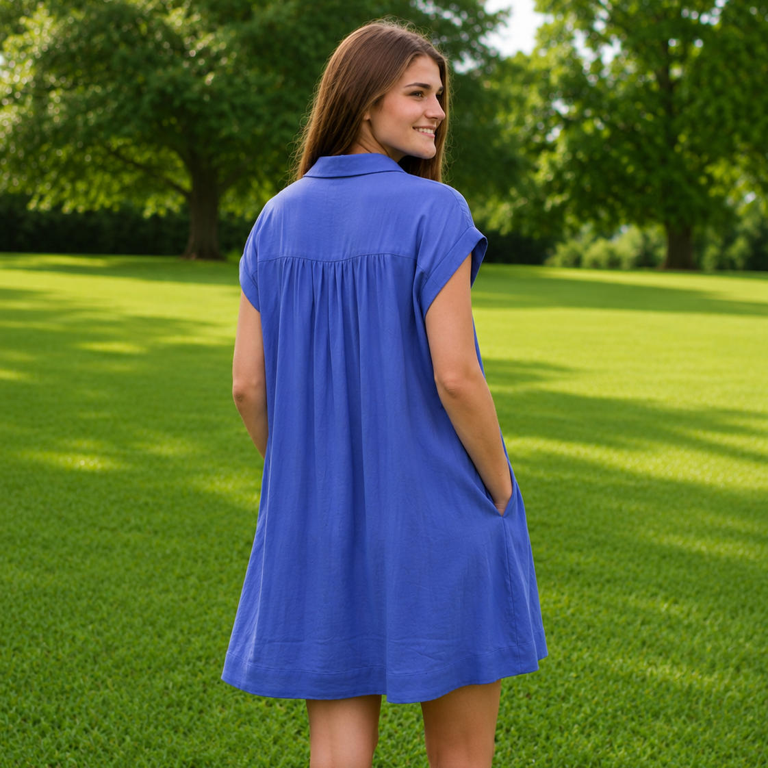 Seabreeze Tunic Dress - Azure Blue