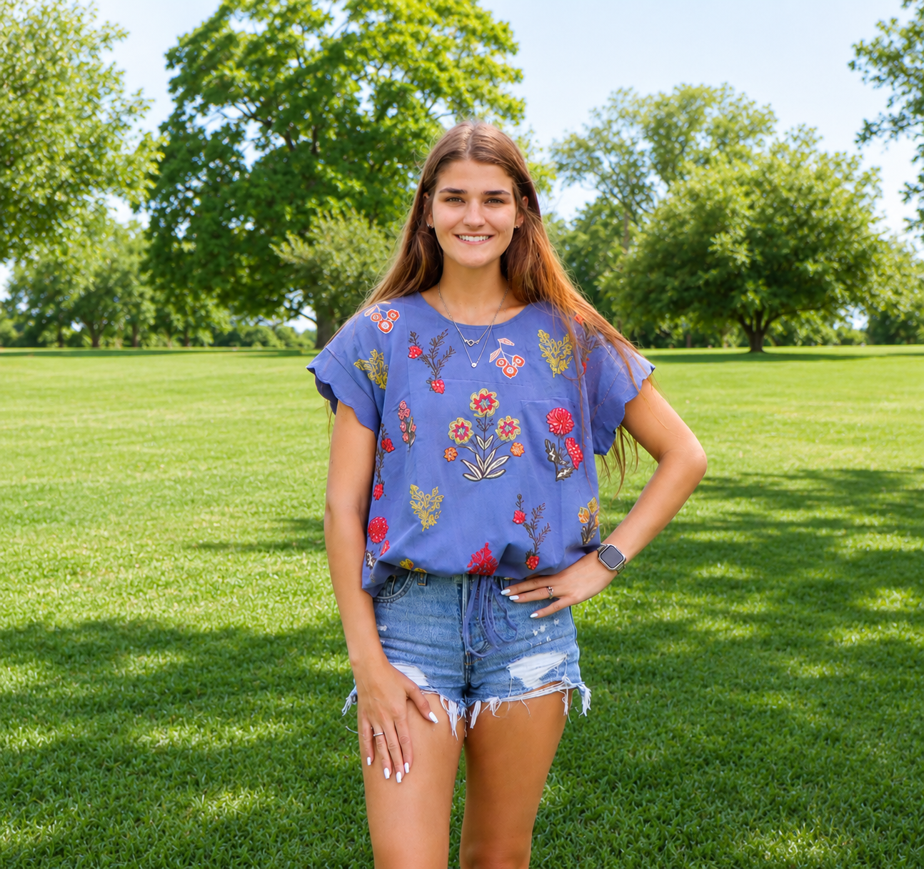 Auden Scallop Sleeve Top