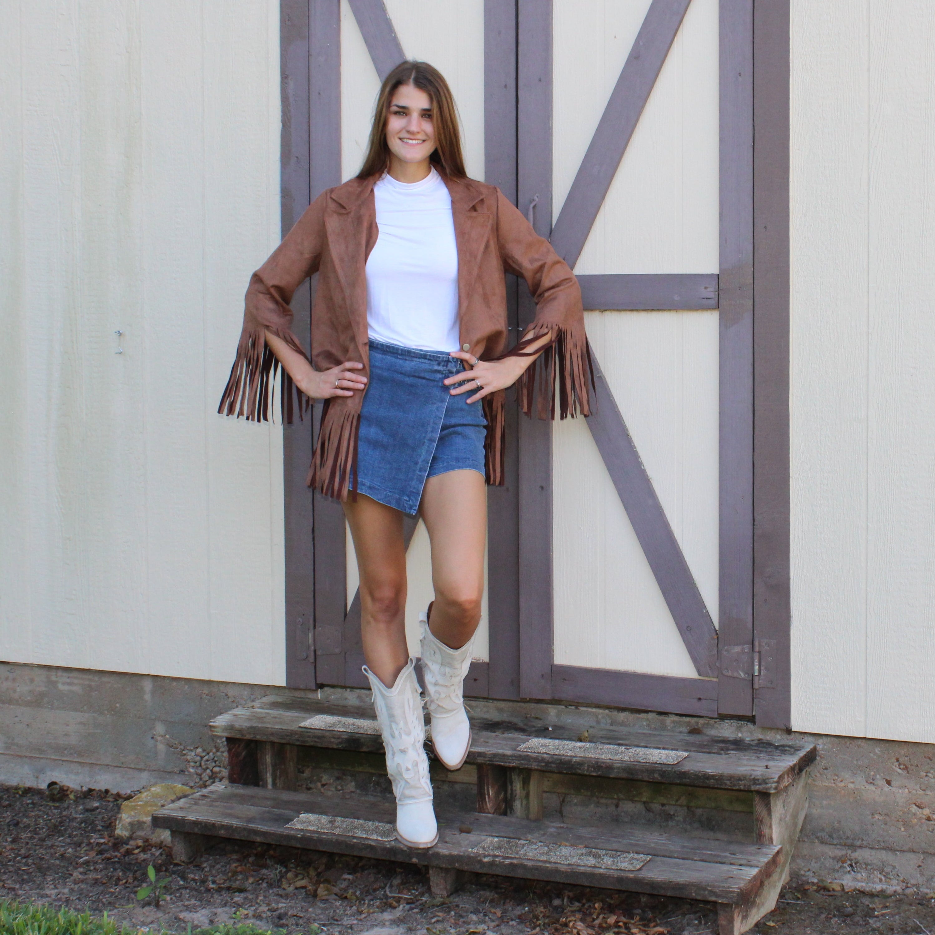 Harper - Blazer with Fringed Hem