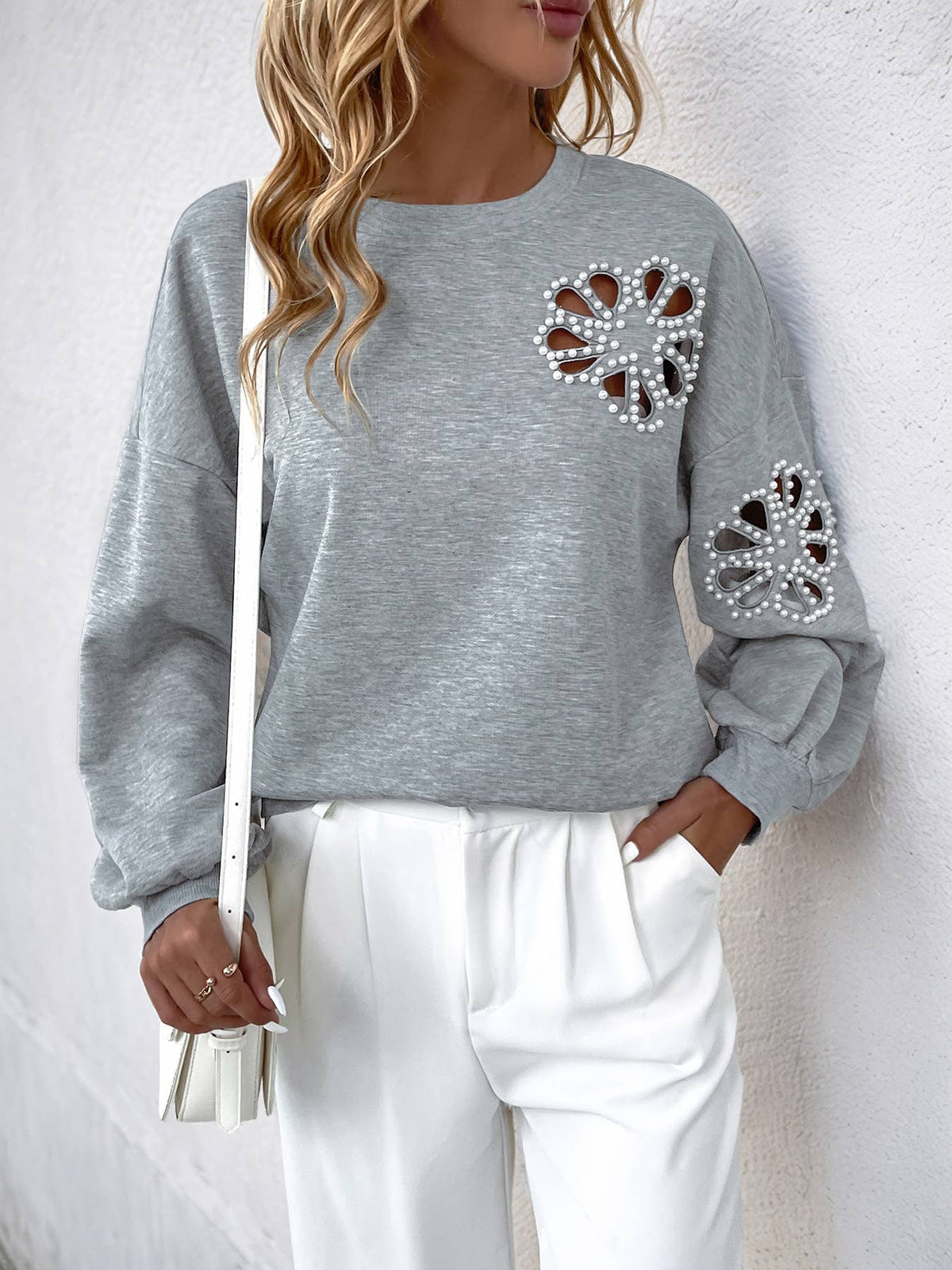 Pearl Cutout Sweatshirt
