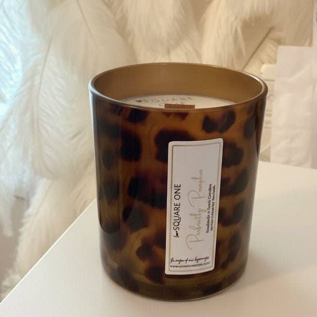 Leopard Container Candle: Sweet Tuscan Cashmere