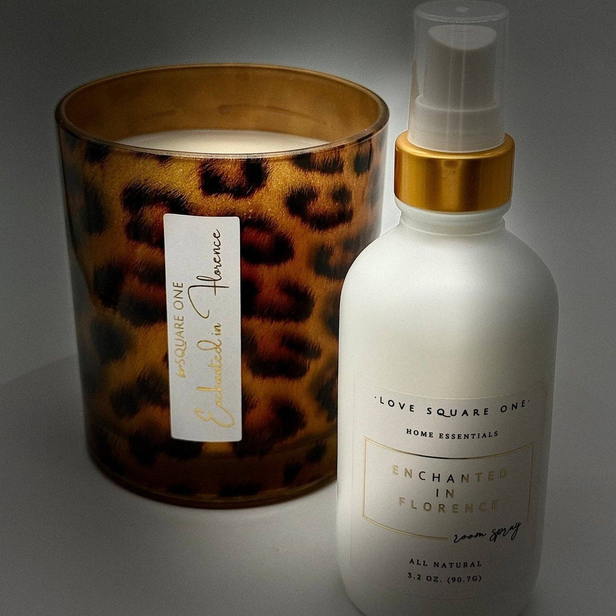 Leopard Container Candle: Sweet Tuscan Cashmere