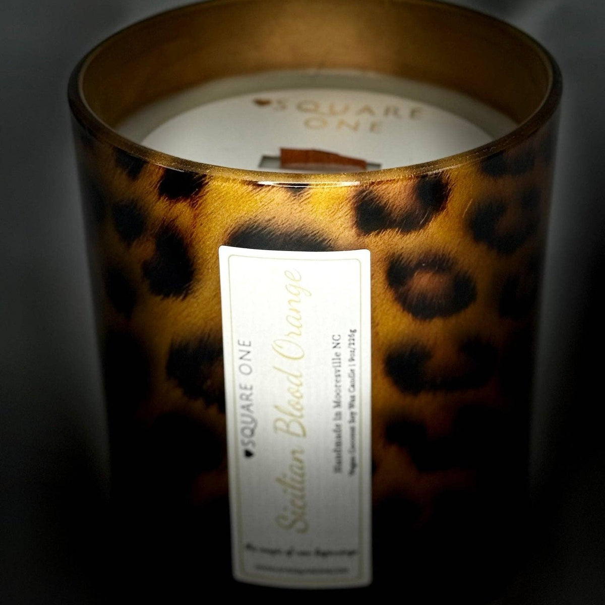 Leopard Container Candle: Sweet Tuscan Cashmere